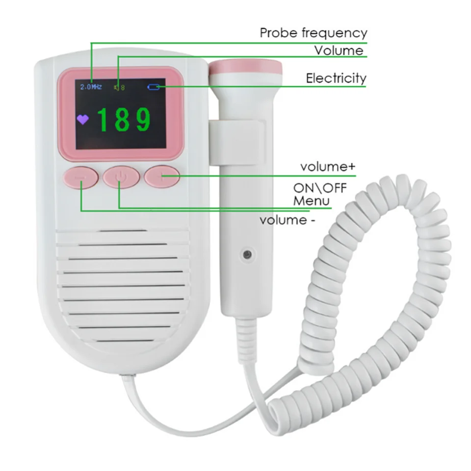 3 МГц Карманный пренатальный эмбриональный допплер монитор сердечного ритма для детей детектор датчик сердечного ритма для беременных доплер для сердечка