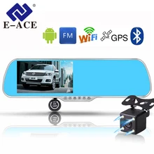 E-ACE Видеорегистраторы для автомобилей Android Touch GPS навигации Зеркало заднего вида bluetooth fm Двойной объектив Wi-Fi регистраторы Full HD 1080 P видео Регистраторы