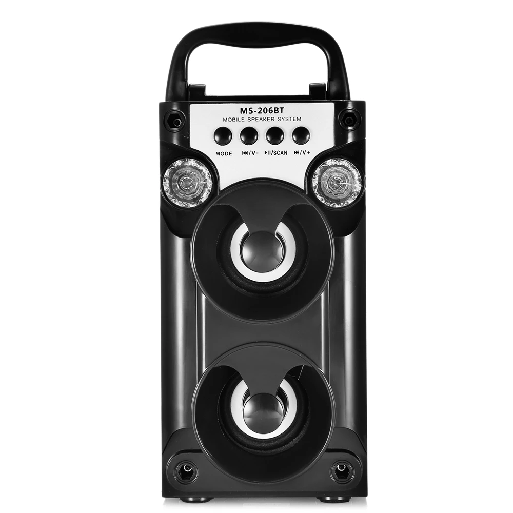 MS 206BT беспроводной Bluetooth динамик Портативный Поддержка FM AUX светодио дный LED