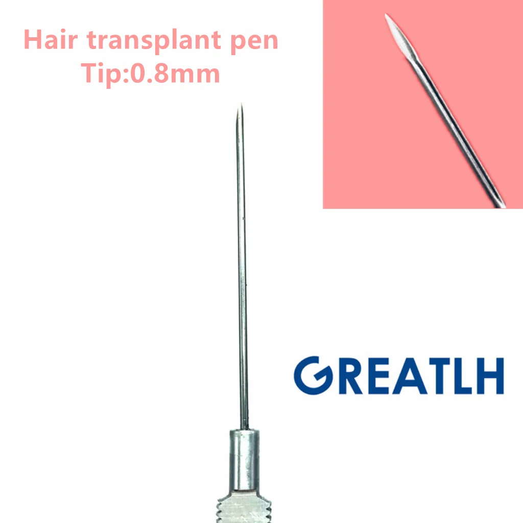ЛУЧШИЙ 0,8 мм вручную имплантированные инструменты для наращивания волос для бровей инструмент для трансплантации волос ручка для волосяного фолликула посадочные наконечники для ручек