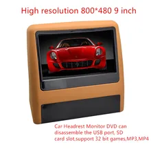 800*480 universal 9 inch Car Headrest Monitor DVD can disassemble the USB port, SD card slot,support 32 bit games,MP3,MP4