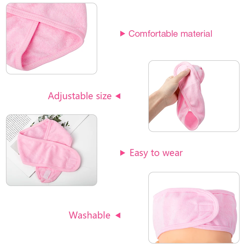 HTB1U7juXmWD3KVjSZSgq6ACxVXa7 image HTB1U7juXmWD3KVjSZSgq6ACxVXa7 Eyelashes Extension Spa Facial Headband Make Up Wrap Head Terry Cloth Headband Stretch Towel with Magic Tape Makeup Hairband