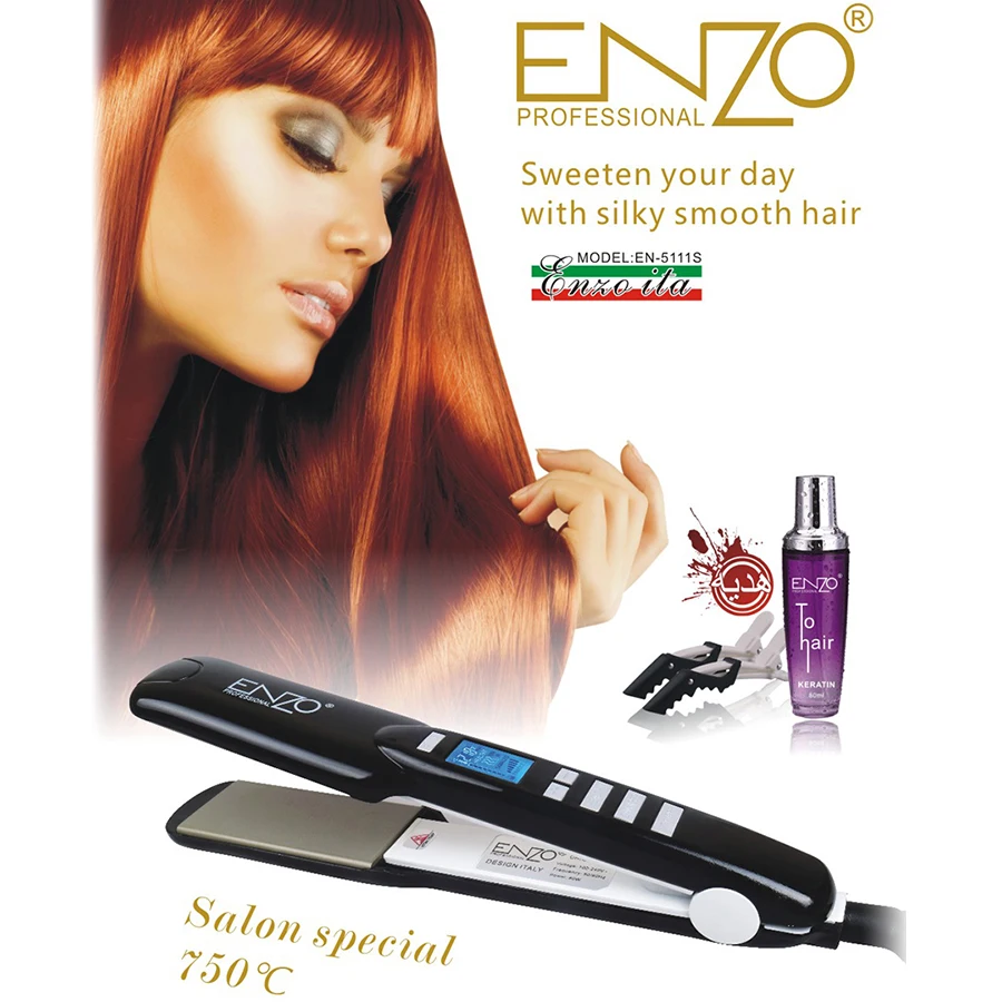 

ENZO Ceramic Hair Straightener 1.5 Inch LCD Display Professional Hair Styling Straightener Iron Salon Styling Tools