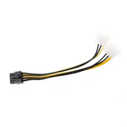 PCI Express PCI-E 8-контактный разъем для двойного 4-контактный LP4 IDE Мощность кабеля адаптера 18 см