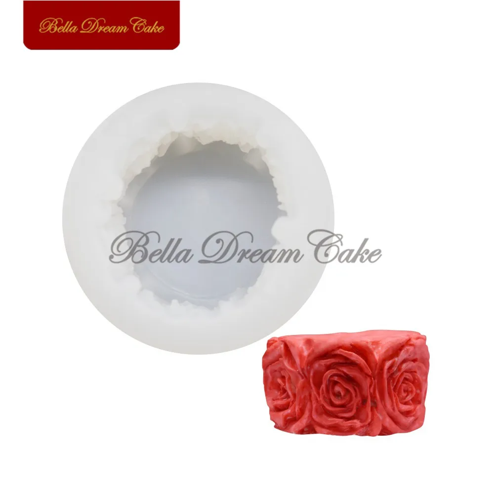 

Rose Flower Cylindrical Silicone Mold Fondant Cake Molds Cake Decorating Tool 3D Soap Mold DIY Craft Moulds Bakeware SM-1562