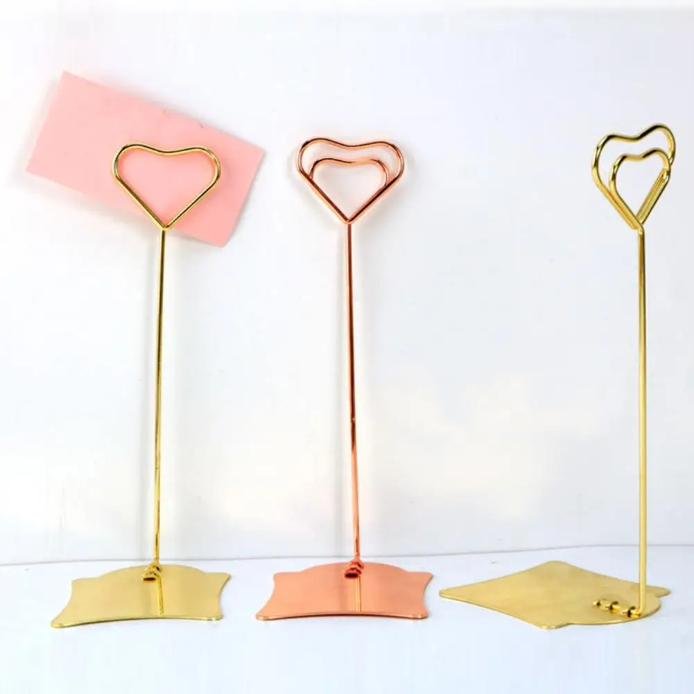 Buy 10pcs/set Heart Shaped Stand Wire Card Note