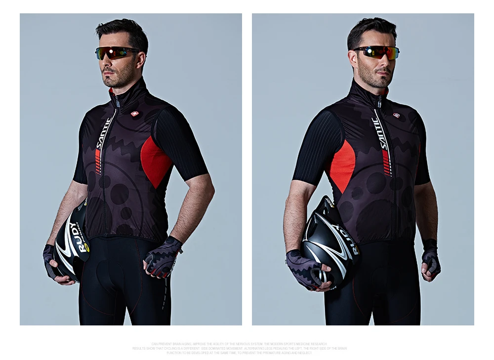 Santic Велоспорт жилет ветрозащитный жилет для мужчин без рукавов анти-пот быстросохнущая MTB дорожный велосипедная одежда Chaleco Ciclismo s-xxxl