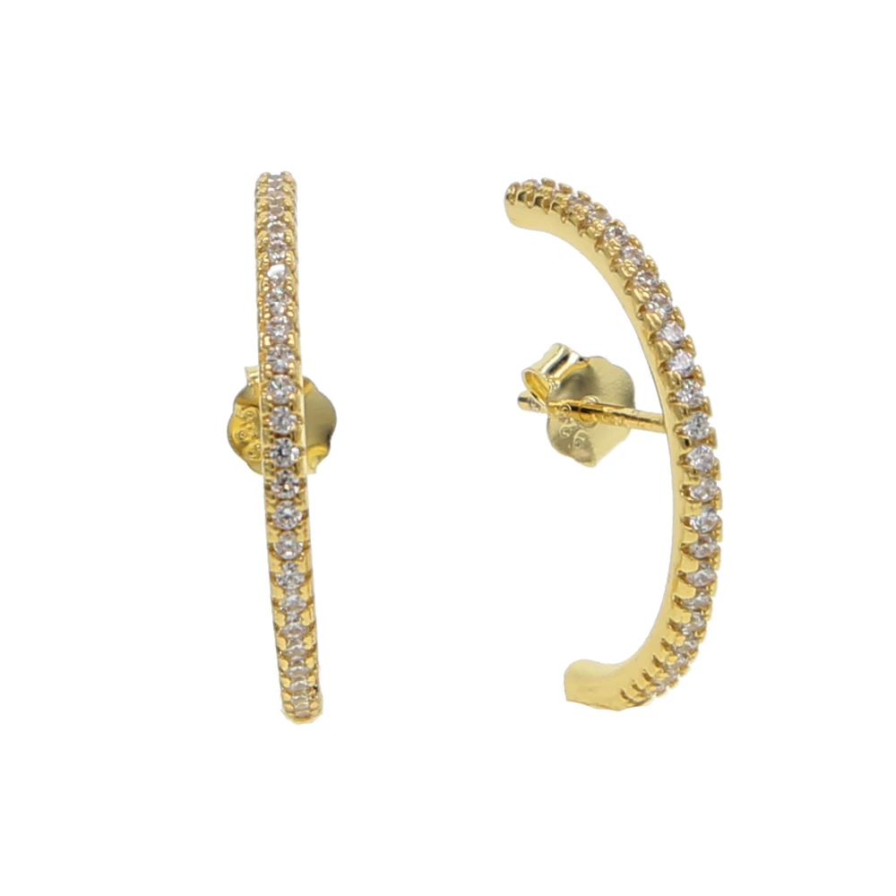 Подлинная серьга в виде стержня из стерлингового серебра 925 пробы, длинный стержень, цельное ухо, Дизайн Тощий, микро проложенный CZ, Искрящаяся Очаровательная модная женская бижутерия