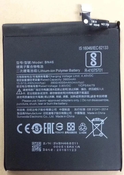 Для Xiaomi BN46 3900/4000 mAh аккумулятор для Redmi Note 6 смарт | Мобильные телефоны и аксессуары