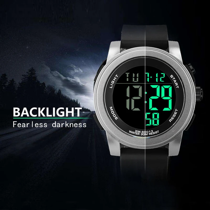 

Relogio Masculino LED Watch Retro Sports Casual Digital Display Date Silica gel Strap Quartz Watch Electronics Clock Wristwatch