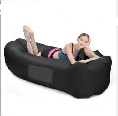 

Luxury Solid color outdoor garden beach lazy inflatable bed air sofa sleeping bag convenient