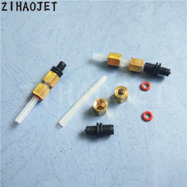 

10pcs free shipping ink tube connector for Epson DX5 print head big ink damper dumper adapter / ink pipe plastic transfer tool
