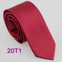 YIBEI coahella галстуки Красный галстук в Вертикальную Полоску гравата, тонкий микрофибры Галстуки жаккардовые Тощий корбаты свадебное платье 6 см