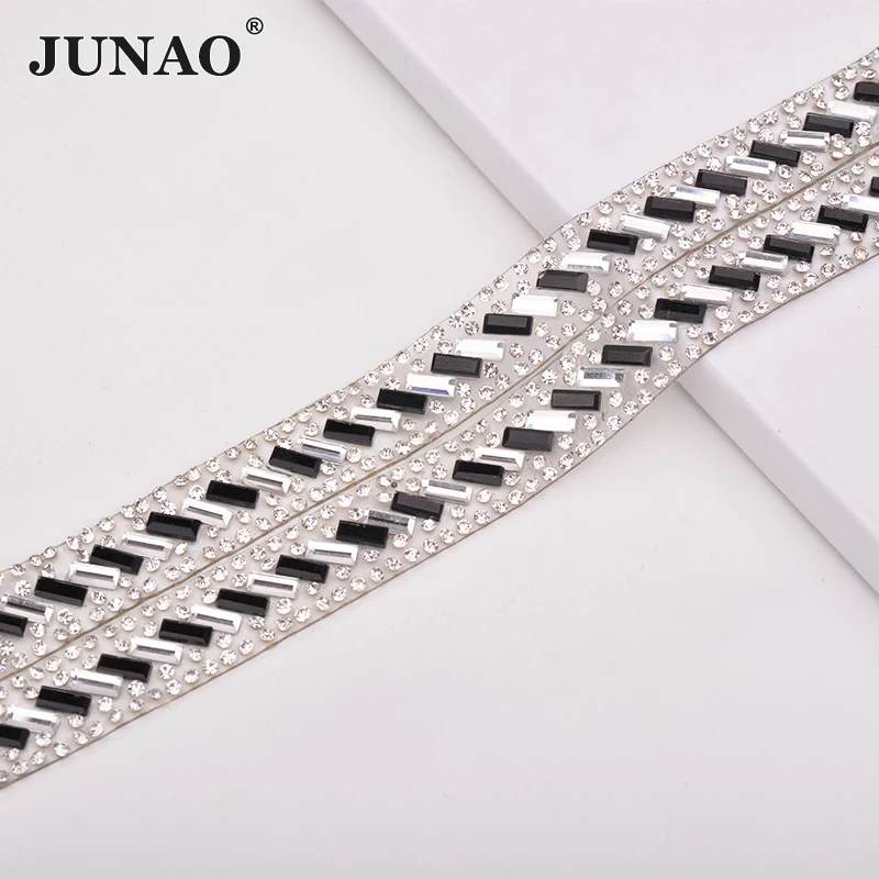 JUNAO 5yard * 13 мм прозрачный + Висячие серьги из черного стекла лента горячей фиксации
