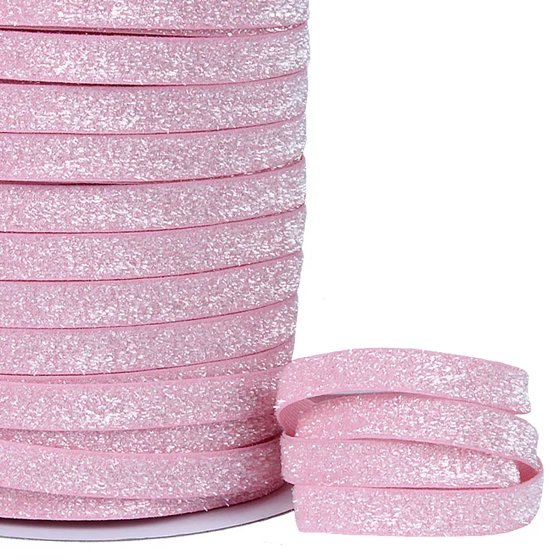 (100y/lot) New colored high quality frosted glitter elastic ribbonsin