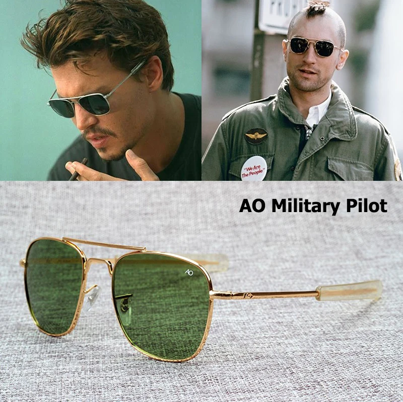 Militaire Armée Lunettes De Soleil Aviateur Hommes aviation Eyewear Homme AO American optique 