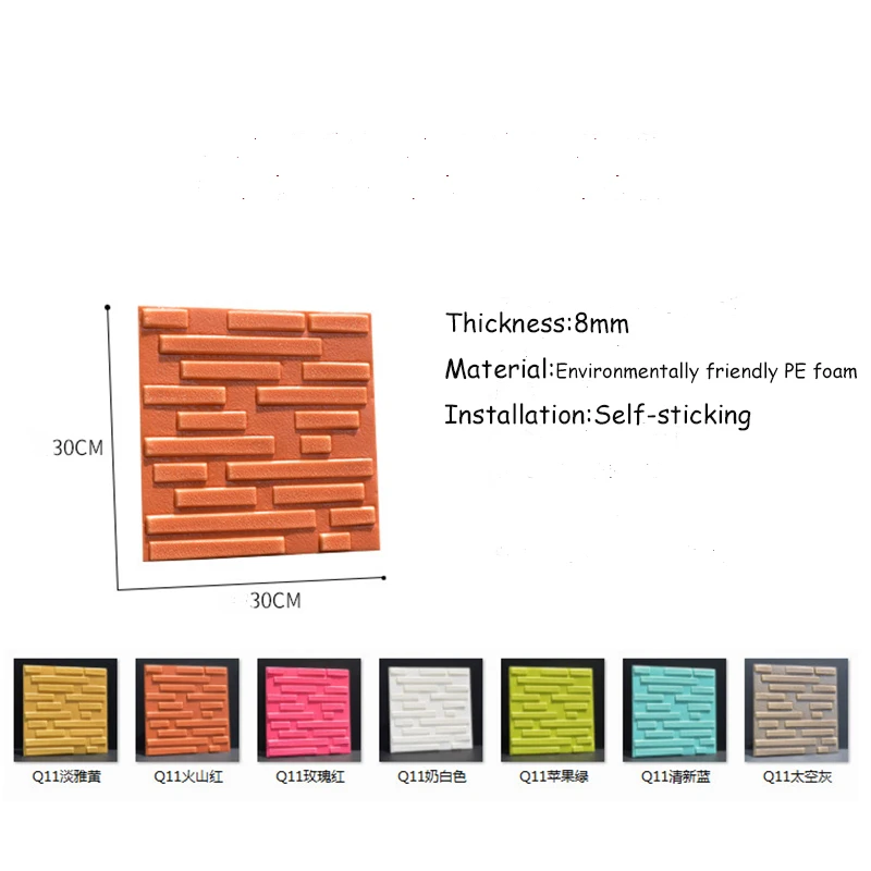 3D ПЭ пена Гибкая каменная кирпичная панель узор стикер на стену 30*30 см* 1 шт. домашний декор ТВ диван Настенная роспись квадратная DIY обои