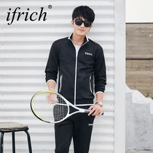 Для мужчин женские наборы модные уличные спортивные костюмы наборы мужской Черный, серый цвет синий толстовки+ брюки Повседневная Верхняя одежда костюмы для мужчин Лидер продаж