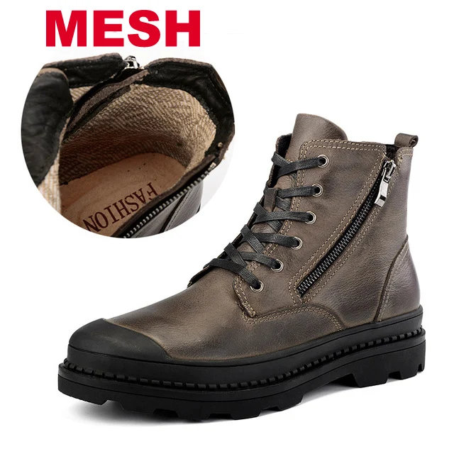 PHERON/высококачественные мужские осенние ботинки из натуральной кожи; зимние водонепроницаемые ботильоны; теплые ботинки; уличные рабочие ботинки; мужская обувь