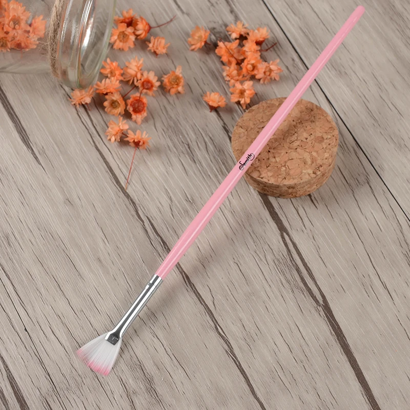 Nail Art Brush Pink Handle Glycolic Acid Fan Mask Brush Treatment Makeup DIY for Manicure Nail Art Tools