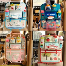 MUNIUREN Cute Cartoon Car Seat Back Organizer Storage Bags Hanging Car Organizador Bags Pocket Car styling