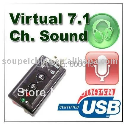 Usb-микрофон/динамик 7,1 канальный 3D аудио адаптер звуковой карты 10 шт./партия
