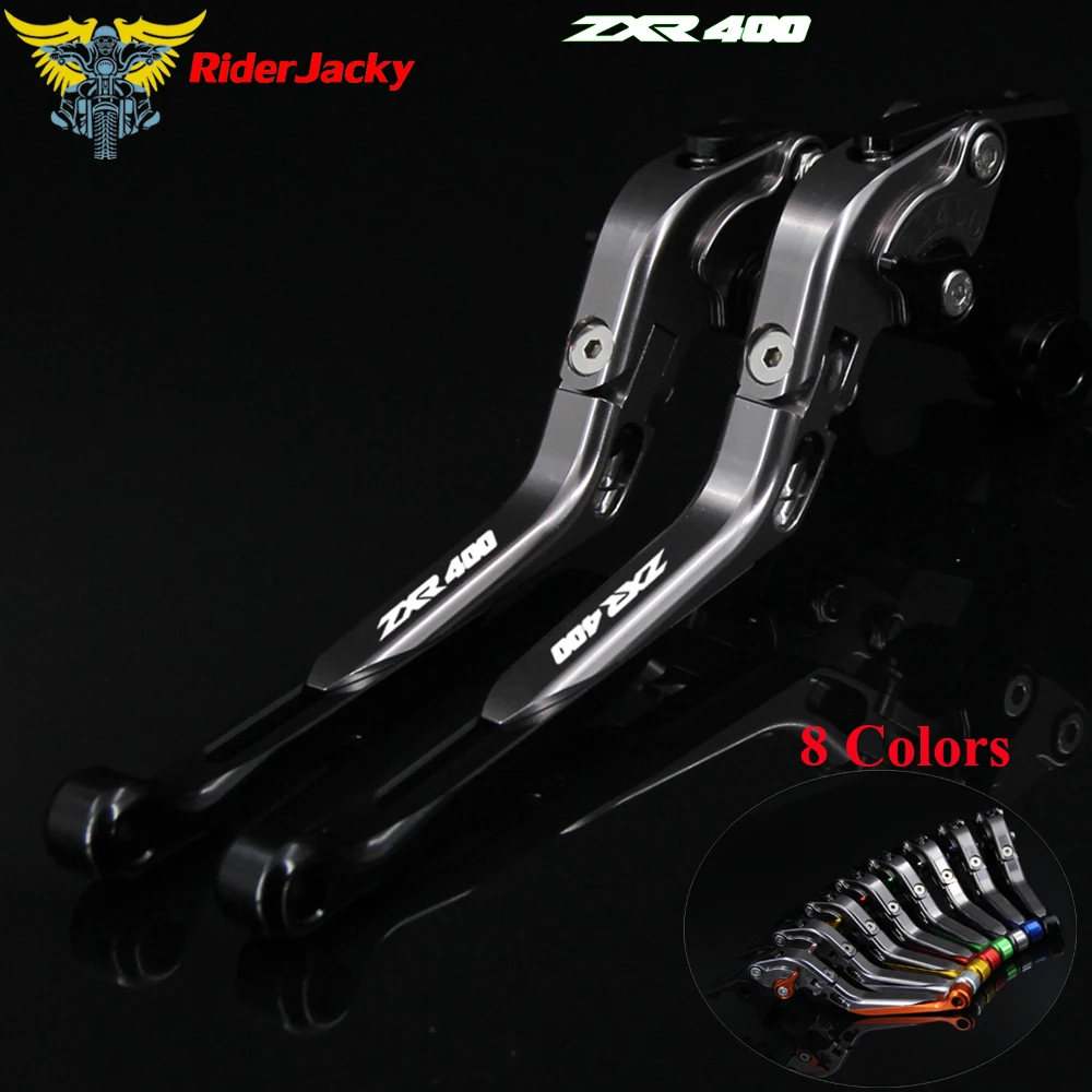 

Logo ZXR400 Black+Titanium For Kawasaki ZXR 400 ZXR400 all years CNC Folding Extendable Motorcycle Brake Clutch Levers
