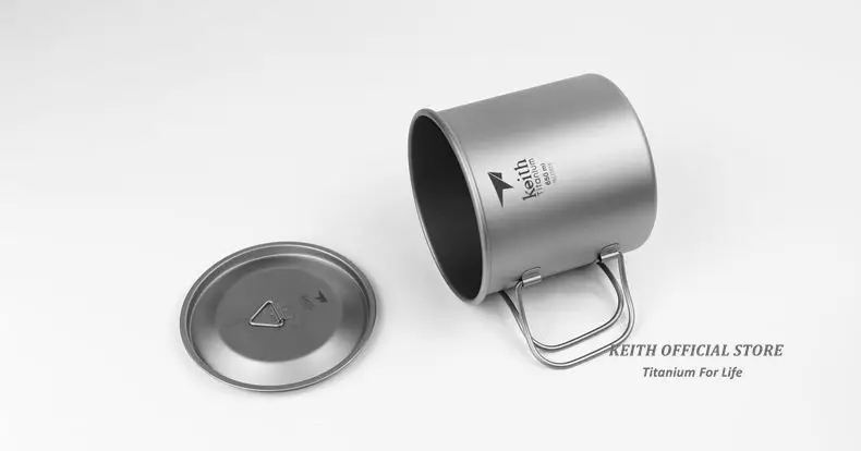 Canecas de Água de Titânio ao ar Livre com Alças Tampas de Titânio Copos de Acampamento Caneca de Viagem Keith Dobráveis Drinkware Ultraleve Ml-900 ml 300 18 titânio drinkware copos de acampamento ultraleve caneca de viagem 300 ml-900 ml