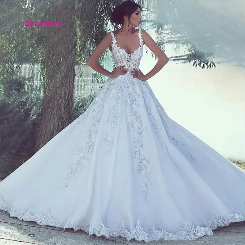 

LEIYINXIANG 2019Bride Dress Wedding Dress Vestido De Noiva Sereia Robe Sexy Ball Gown Backless Appliques Lace Elegant Sweetheart