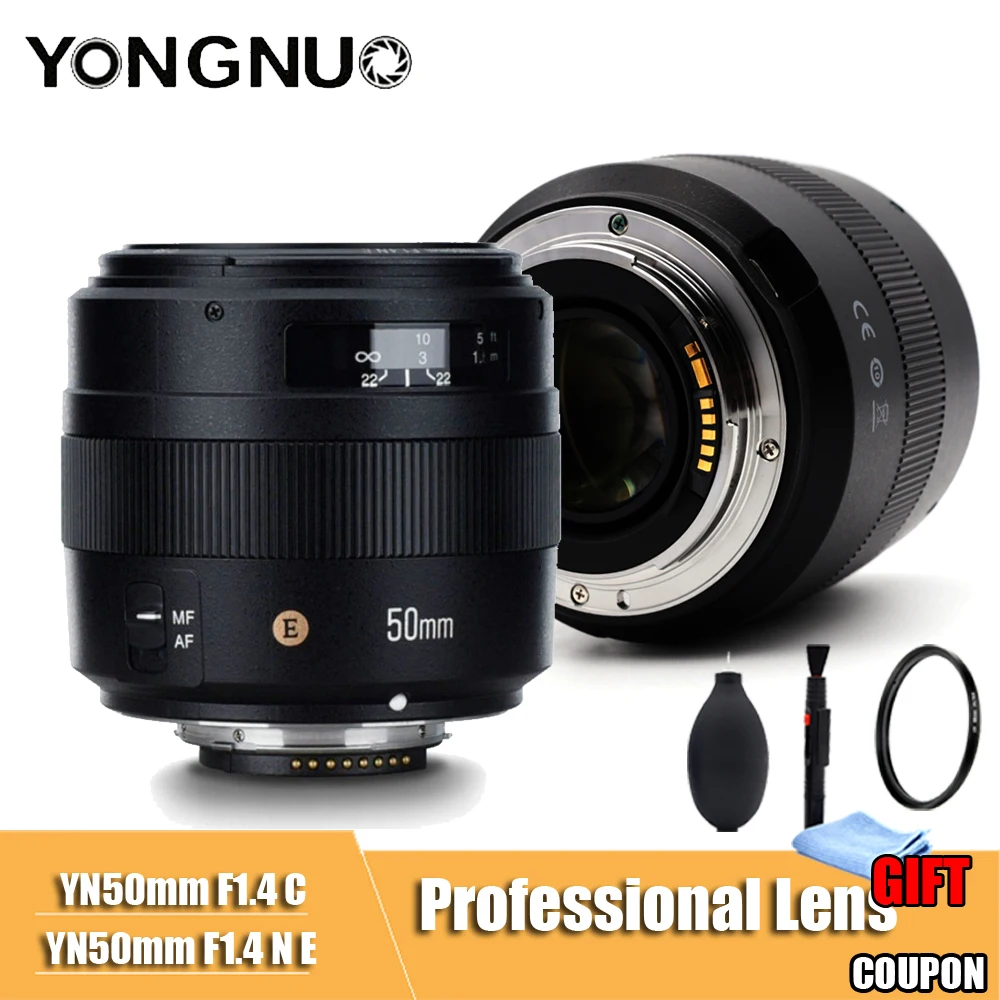 Оригинальный YN50mm объектив F1.4 F1.4N E стандартный основной с большой апертурой