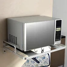 Утолщенная алюминиевая кухонная стойка для микроволновой печи с крюком для хранения LU50710