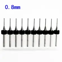 0.8mm 10pcs/lot Carbide Micro Drill Bits CNC PCB Drill Bit Set Broca mini drill