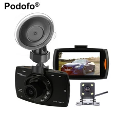 Podofo Dual Lens G30 Car Camera 2.7 Inch Dashcam Registrator Video Recorder with Backup Rearview Camera Night Vision Camcorder