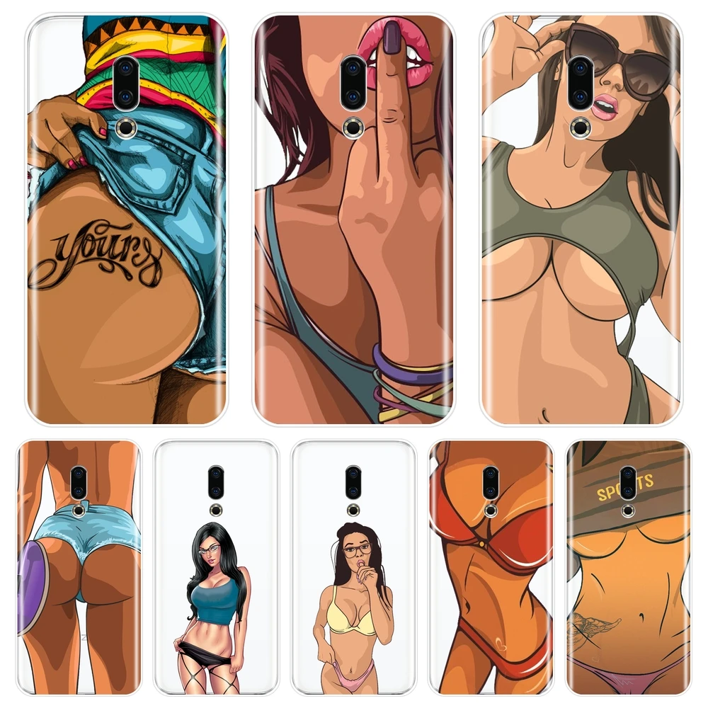 Back Cover For Meizu 16th 16x 15 Lite 16 Plus Soft Silicone Black Hot Sexy Girl Summer Phone Case U10 U20 Pro 6 7 | Мобильные