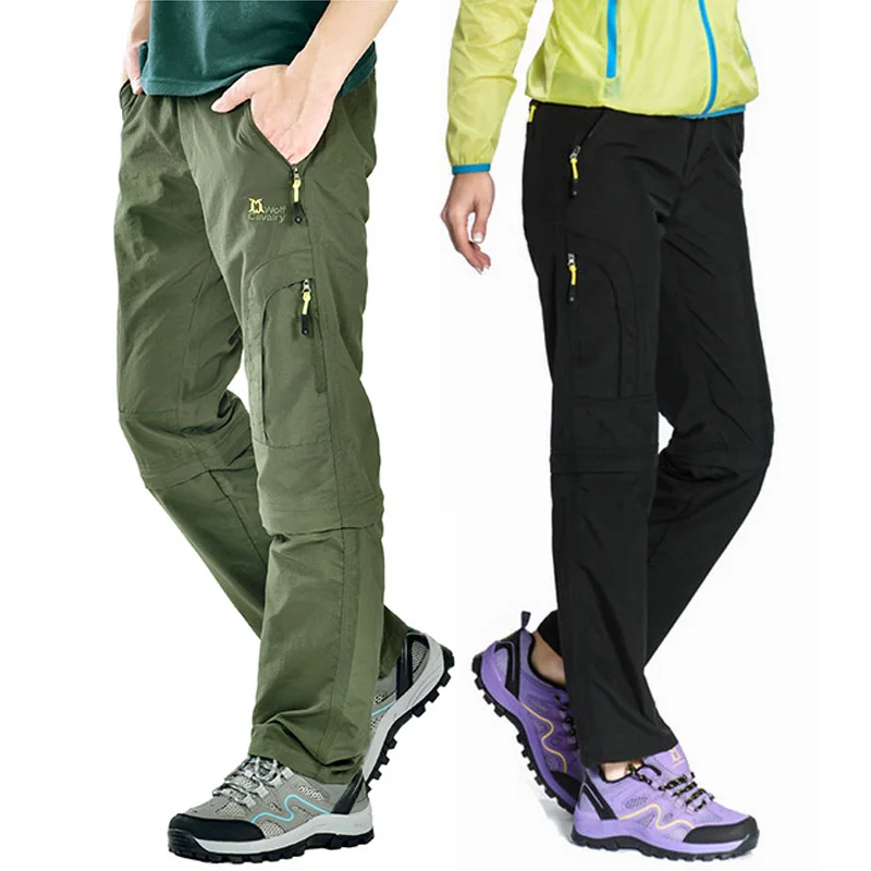 Nylonové prodyšné snímatelné nepromokavé turistické kalhoty Dámské muži Rychlé suché kalhoty Outdoor Trekking Horolezecké kalhoty Šortky, AW003