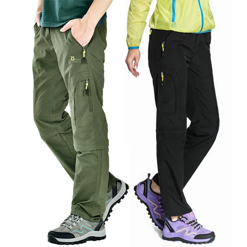 Vente Nylon amovible imperméable randonnée pantalon femmes hommes séchage rapide pantalon montagne Camping Trekking pantalons de plein air Shorts de sport AW003