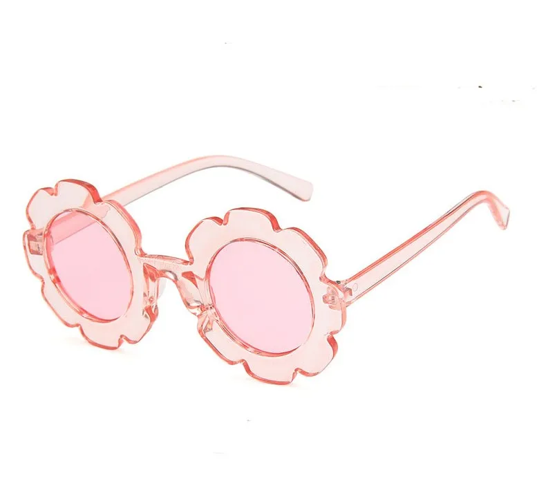 Pink Pink Милый дизайн с подсолнухами Детская Солнцезащитные очки для маленьких девочек очки для мальчиков UV400 объектив очаровательный круглый оттенков Детские солнечные очки gafas-де-сол - Цвет линз: Pink Pink