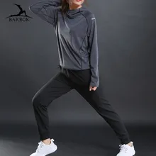 

BARBOK Autumn Yoga Tracksuits for Women Training Slim Fit Shirts Run Pants Sets Gym Woman Sportswear Clothes Jogging Sport Suit