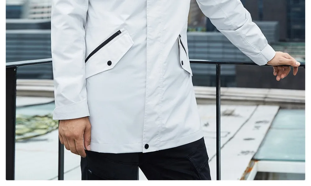 Xiaomi Uleemark 3в1 Мужская водонепроницаемая ветрозащитная куртка на молнии, Съемная куртка с подкладкой, шапка, многофункциональное теплое пальто с карманами, верхняя часть H33