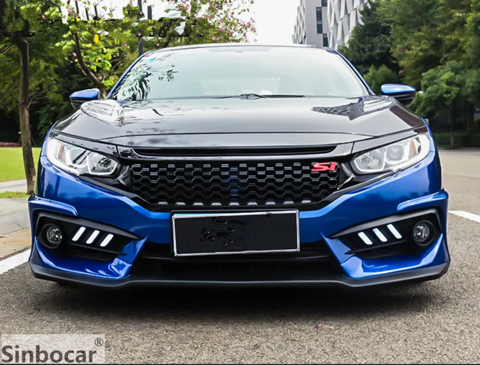 ABS пластик 3 шт JDM 3D сетка безвредная передняя решетка капота для-18 Honda Civic 10TH gen