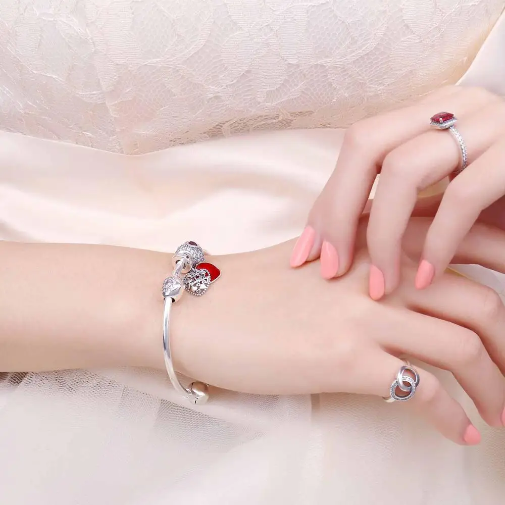 Jewelrypalace стерлингового серебра 925 секрет восхищение красной эмалью бисер Подвески