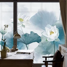 Китайское стильное акварельное стекло для рисования пленка прозрачная непрозрачная Электростатическая пленка бумажные деревянные чашки для чая раздвижная дверь комнаты