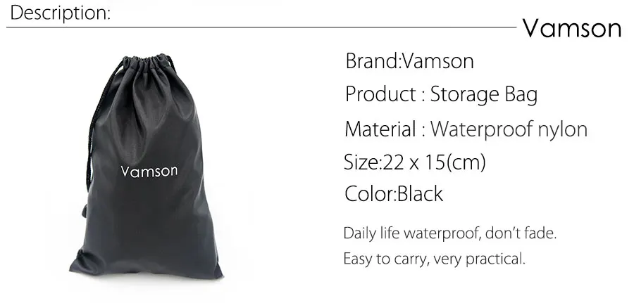 Vamson для GoPro аксессуары сумка для хранения полученная сумка повязка на голову нагрудный ремень для Gopro hero 4 3+ 2 1 для Xiaomi для SJCAM VP806