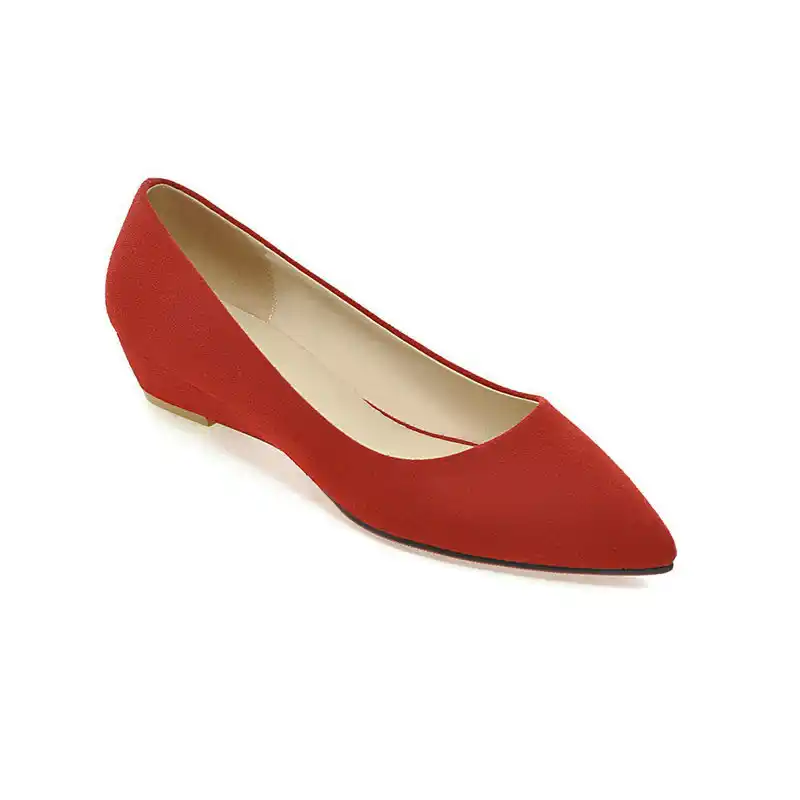 girls red wedges
