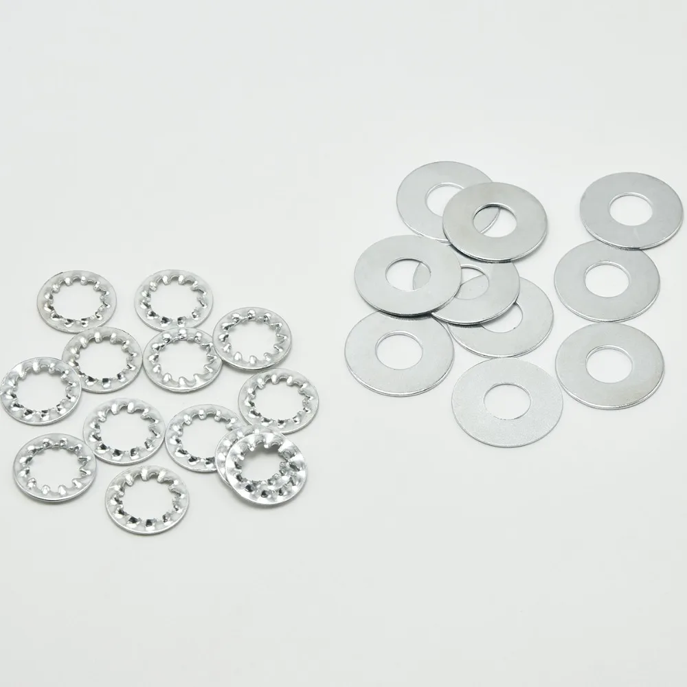 

M10 Zinc Flat Washer Internal Toothed Round Stop Gasket Ring for 10mm Lamp Tooth Tube Metal Spacer Serrated Lock Washers 100Pcs