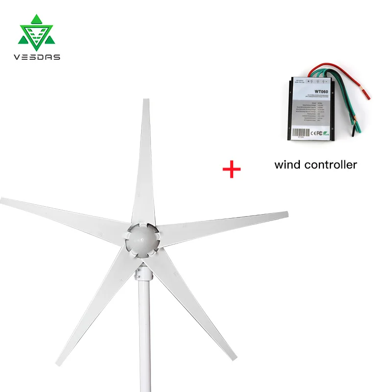 

400W 12V or 24VDC 3 or 5 blades Wind Turbine Generator with Wind Charge Controller