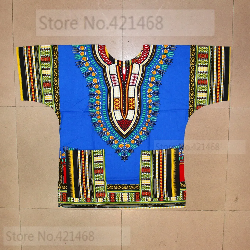(Fast shipping) New fashion design african traditional printed 100% cotton Dashiki T-shirts for unisex (MADE IN THAILAND) african suit