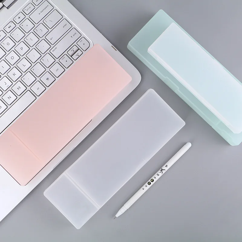 

Cute Kawaii Simple Transparent Scrub Pencil Case Pencil Box Plastic Storage Box Learning Stationery Office Supplies