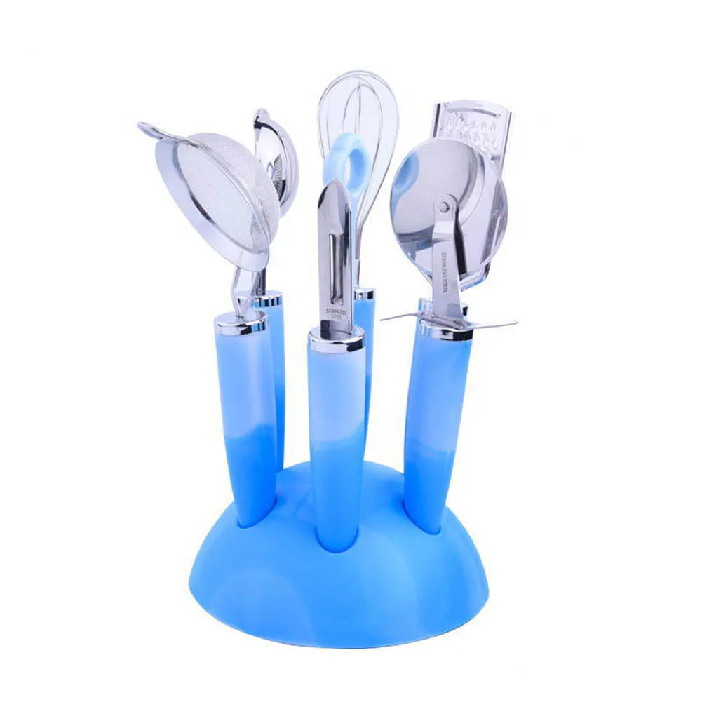 

HOT 7 Pcs/Set Kitchen Gadget Set Stainless Steel Utensils with Soft Handles TI99