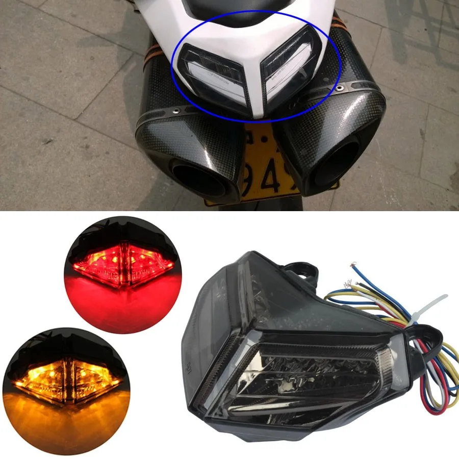 Дым мотоциклетные Integrated светодиодный фонарь Сигналы поворота для Ducati 848 2008 2009 2010 2011 2012/1098/1098R/ 1098 s 2007-2012